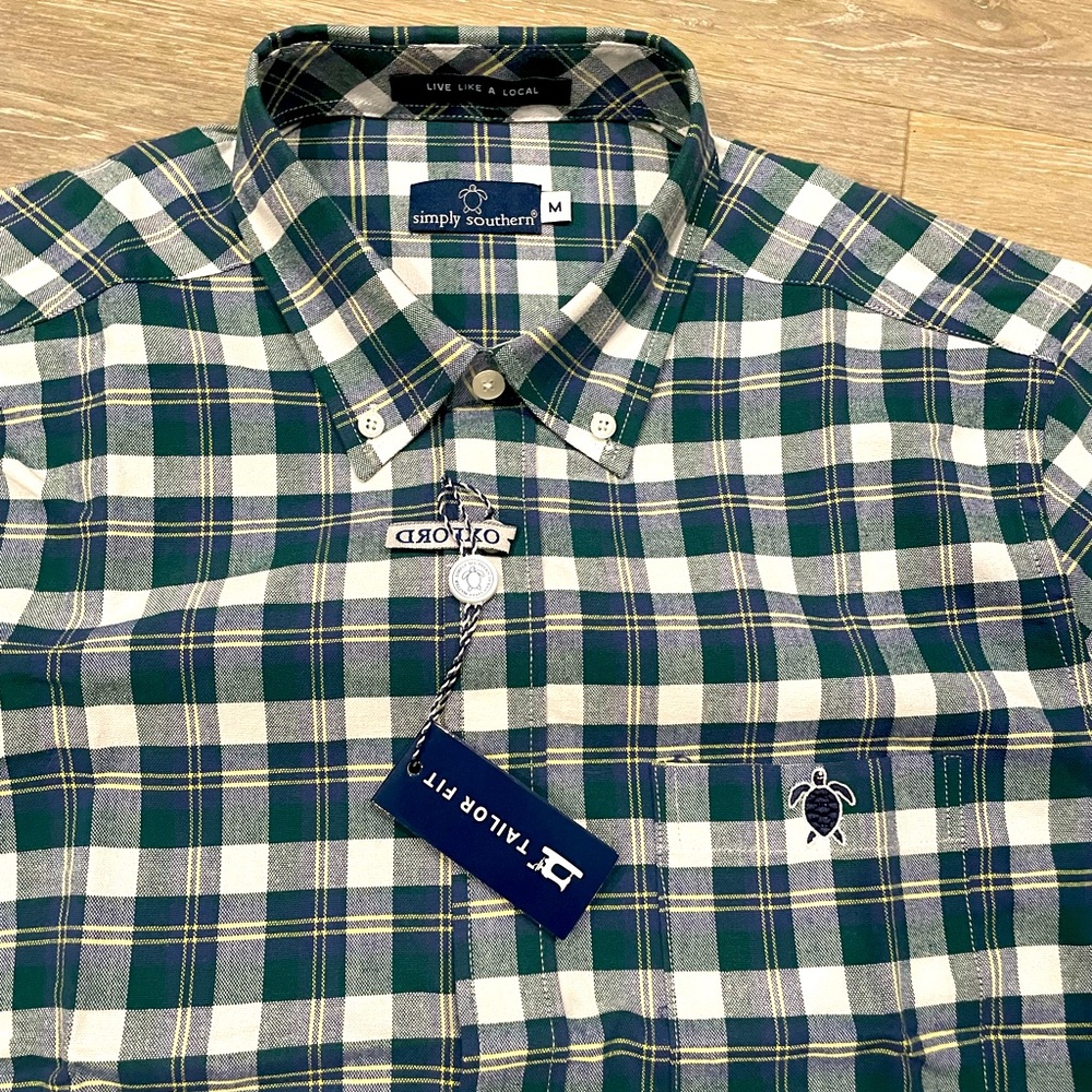 Simply Southern Blue and Green Plaid Men's Shirt